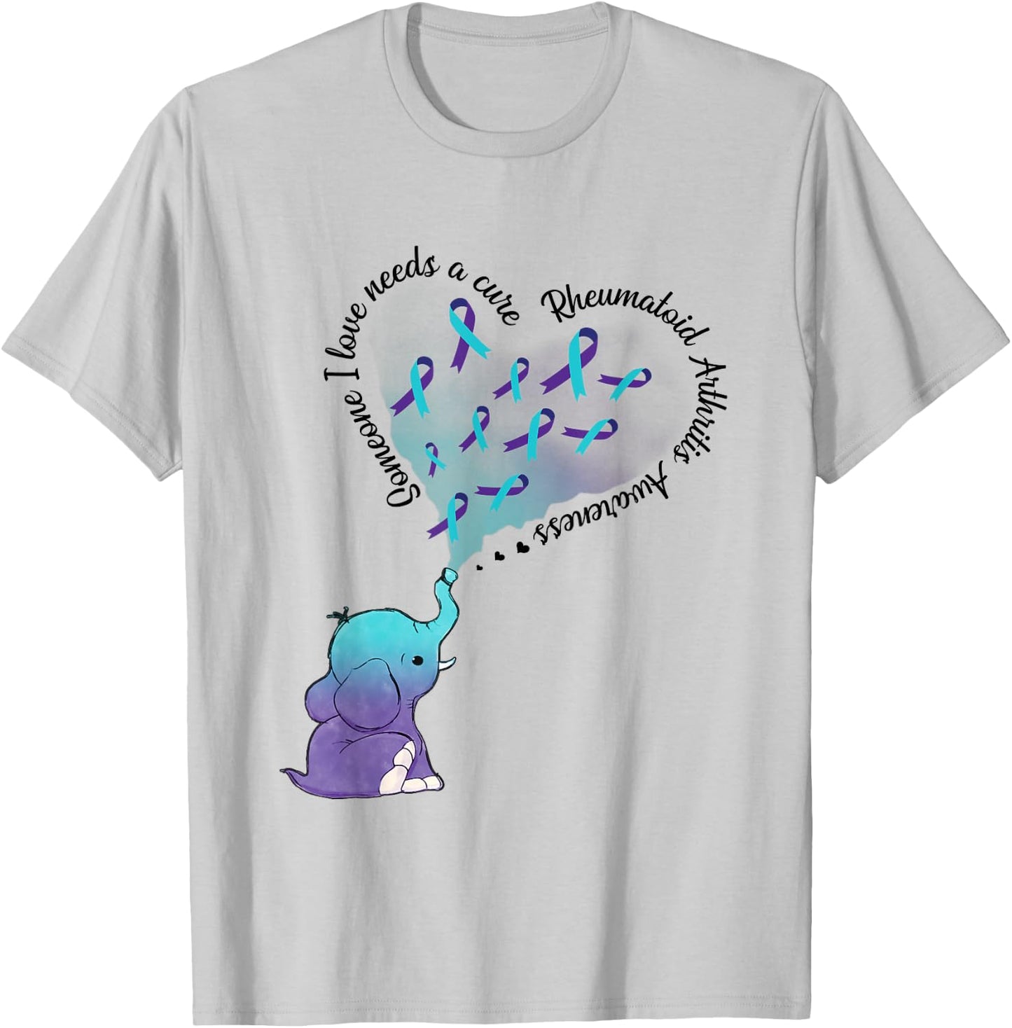Someone I Love Needs A Cure Rheumatoid Arthritis Awareness T-Shirt - T-Shirt | Ash