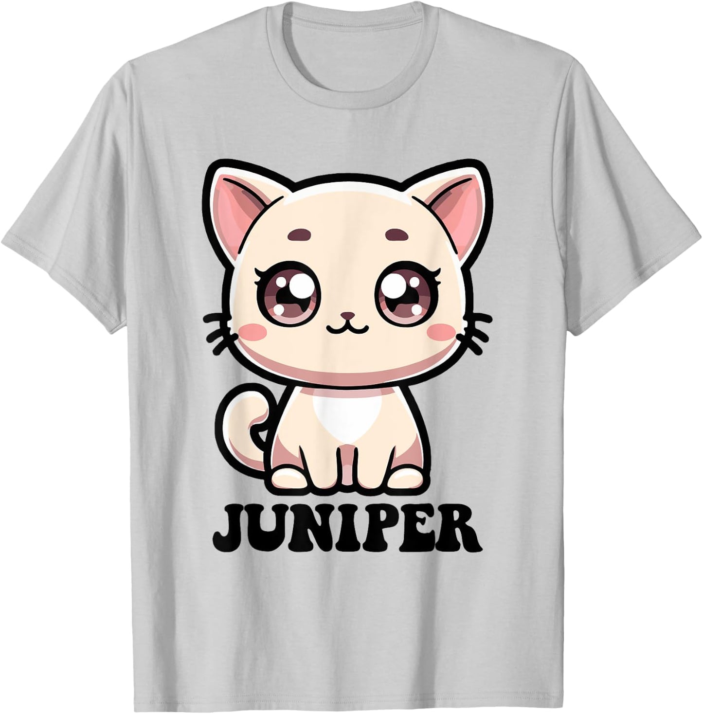 Juniper Cute Kitty Cat Design for Girls Name Juniper T-Shirt - T-Shirt | Ash