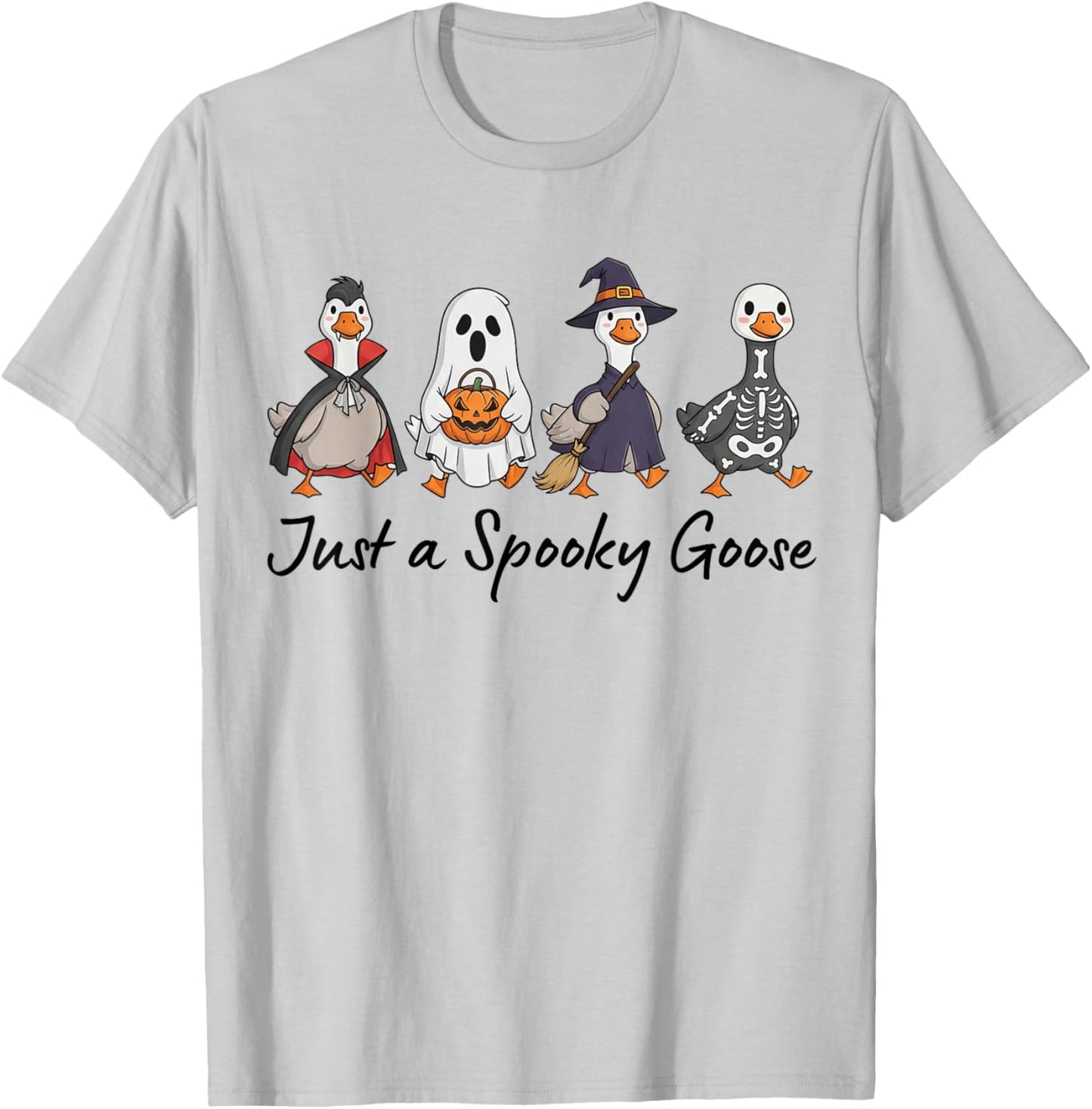 Just a Spooky Goose Halloween Spooky Funny Halloween Costume T-Shirt - T-Shirt | Ash