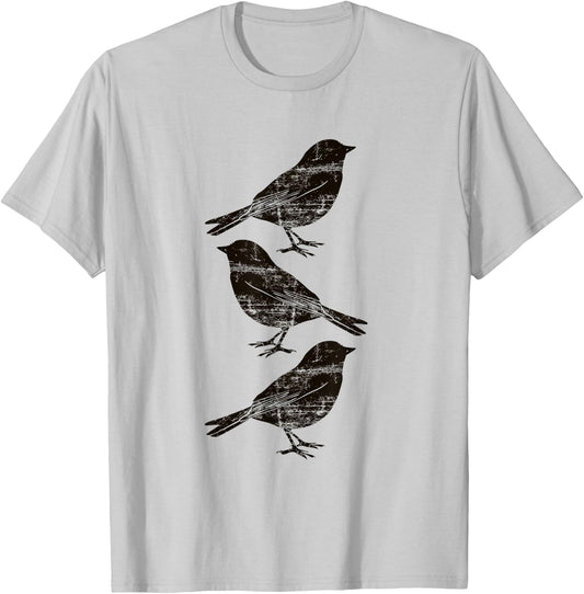 Bird on Bird Design Bird Watching Watcher Birder T-Shirt - T-Shirt | Ash