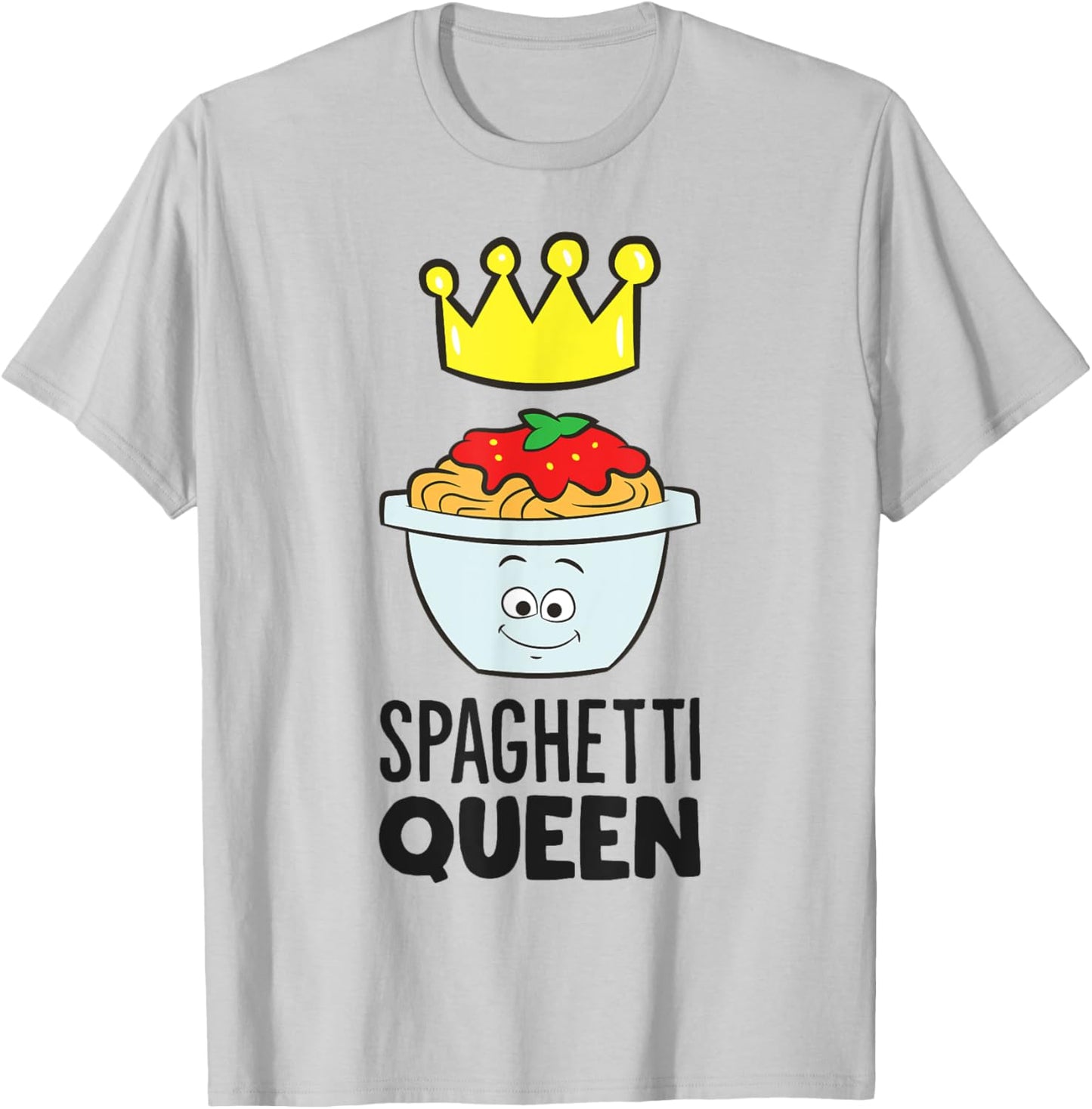 Pasta Queen Funny Spaghetti T-Shirt - T-Shirt | Ash