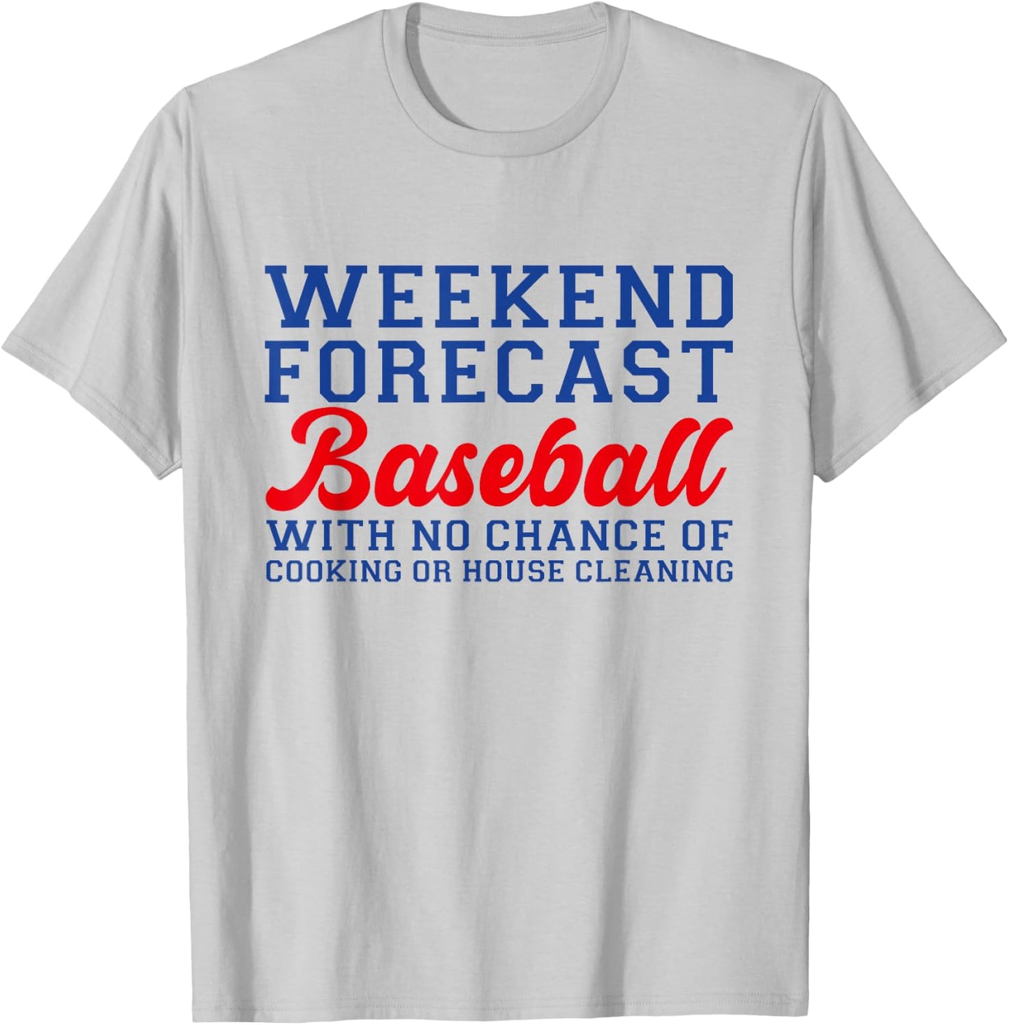 Retro Baseball Mom Mother's Day Weekend Forecast Baseball T-Shirt - T-Shirt | Ash
