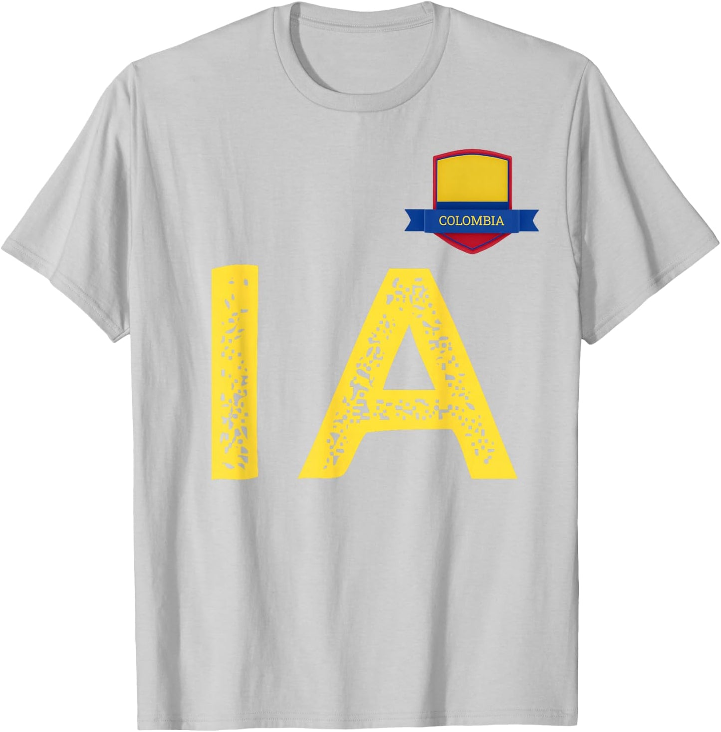 Colombia Human-Flag Letter I and A Colombian T-Shirt - T-Shirt | Ash