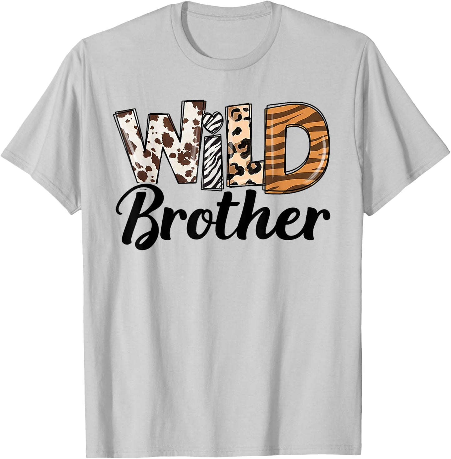Wild Brother Birthday Family Bro Safari Zoo Jungle Animals T-Shirt - T-Shirt | Ash