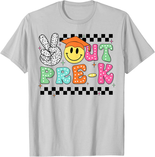 Peace Out Pre-K Last Day of School Pre-K T-Shirt - T-Shirt | Ash