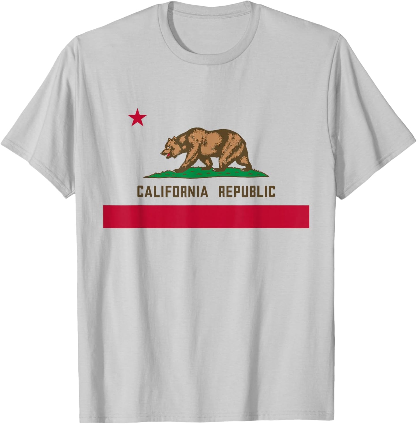 California Republic Flag Patriotic State USA T-Shirt - T-Shirt | Ash