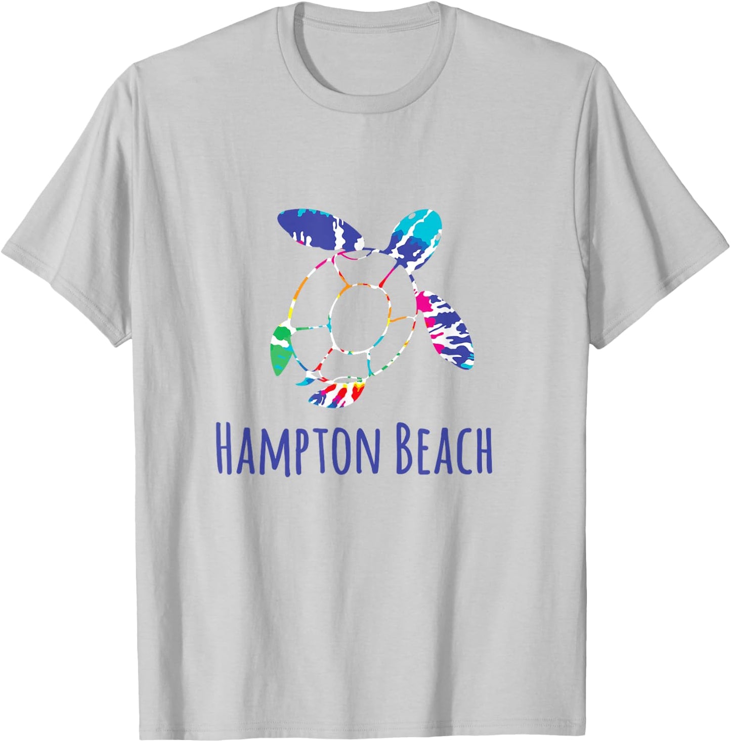 Hampton Beach Tie Dye Nautical Batik Loggerhead Turtle T-Shirt - T-Shirt | Ash