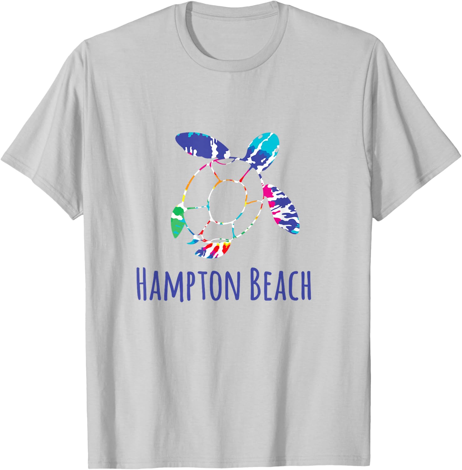 Hampton Beach Tie Dye Nautical Batik Loggerhead Turtle T-Shirt - T-Shirt | Ash