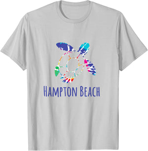 Hampton Beach Tie Dye Nautical Batik Loggerhead Turtle T-Shirt - T-Shirt | Ash