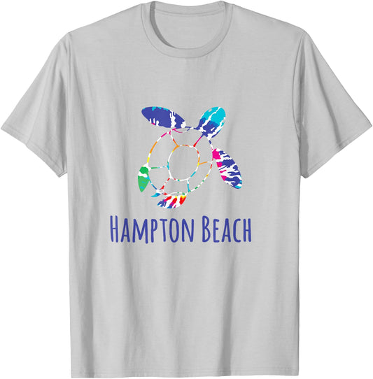 Hampton Beach Tie Dye Nautical Batik Loggerhead Turtle T-Shirt - T-Shirt | Ash