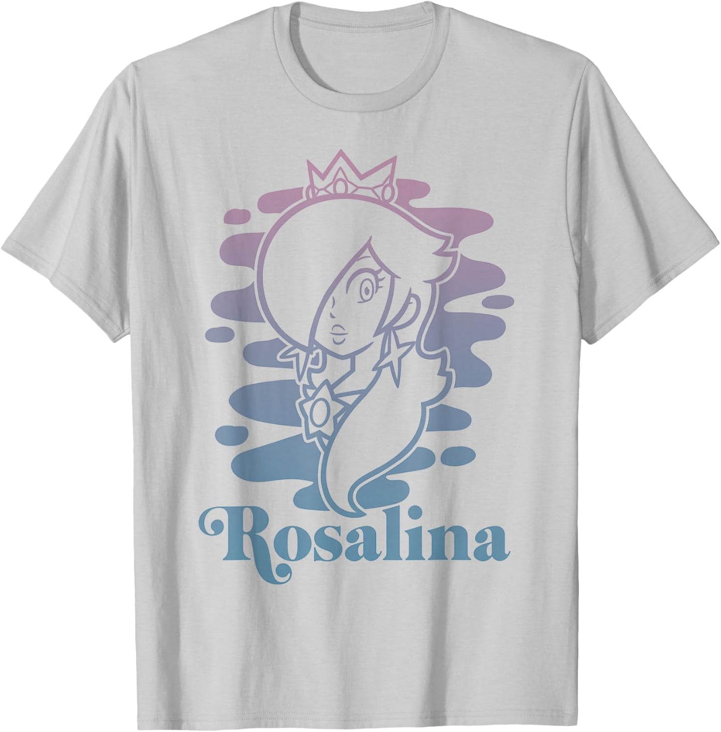 Super Mario Rosalina Gradient Outline Portrait T-Shirt - T-Shirt | Ash