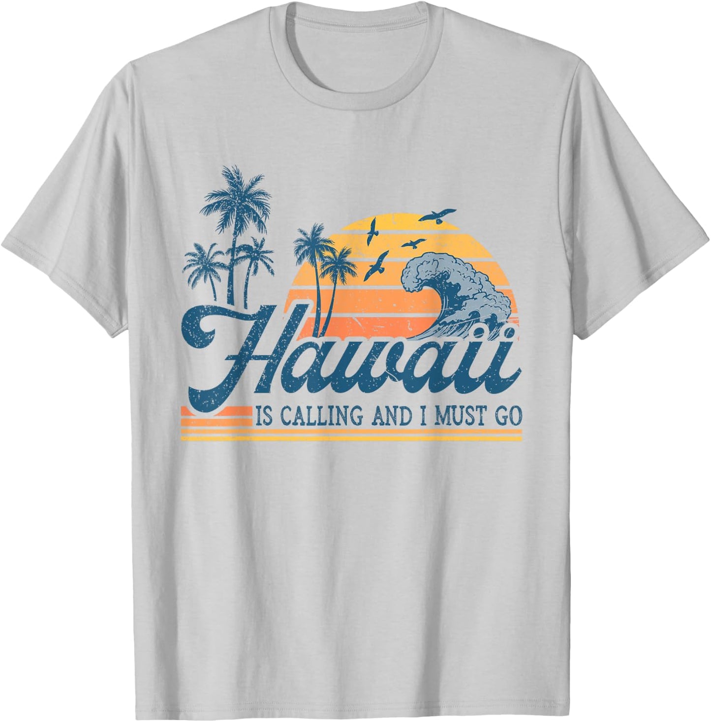 Hawaii Is Calling and I Must Go Funny Summer Vacation Trip T-Shirt - T-Shirt | Ash