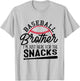 Baseball Brother I'm Just Here for the Snacks Funny Baseball T-Shirt - T-Shirt | Ash