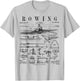 Rowing Sport Rower Sculling Single Scull Boat Vintage Patent T-Shirt - T-Shirt | Ash