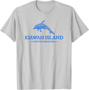 Kiawah Island South Carolina Dolphin Women Beach T-Shirt - T-Shirt | Ash