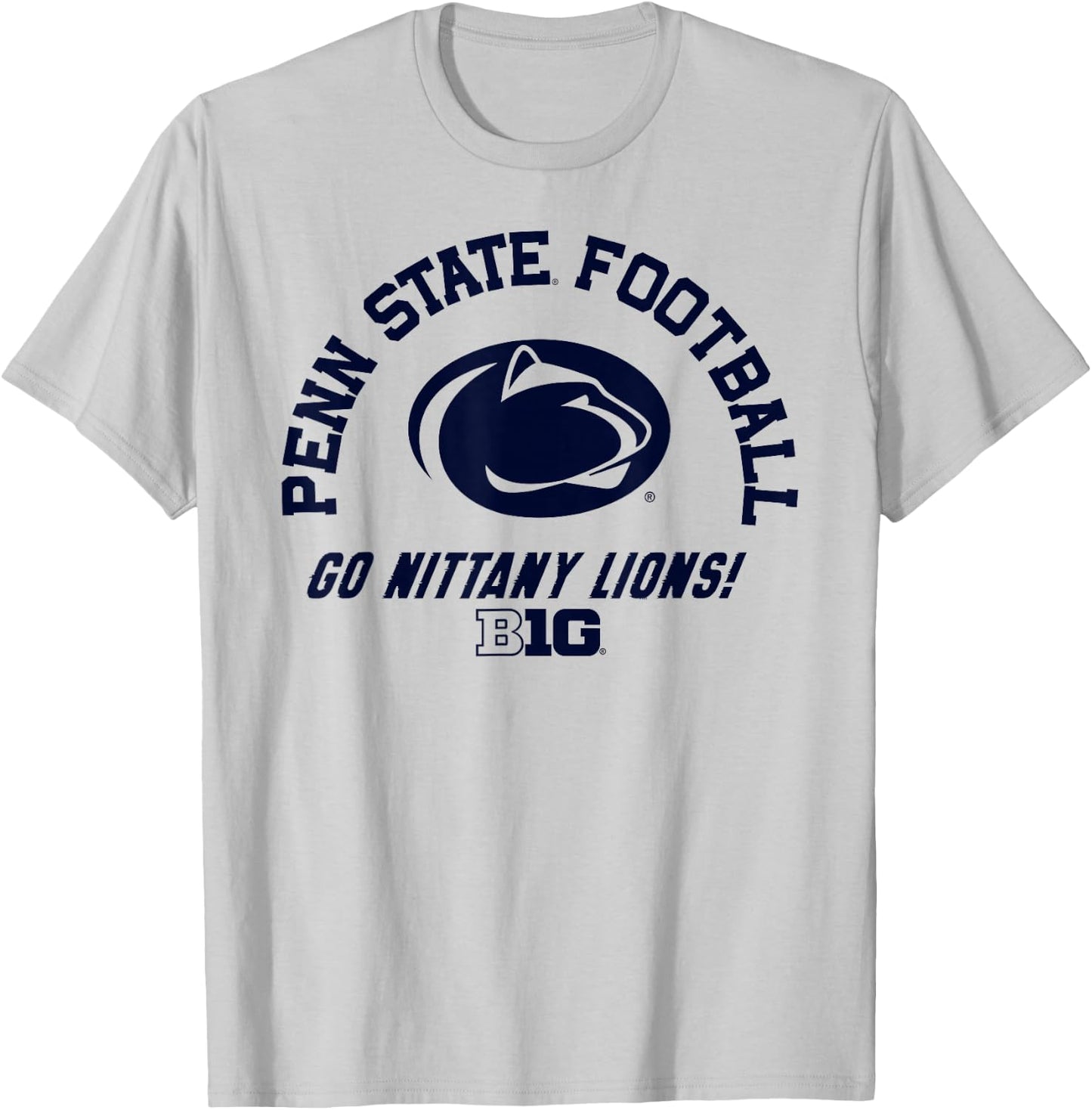 Penn State Nittany Lions Big 10 Football White T-Shirt - T-Shirt | Ash
