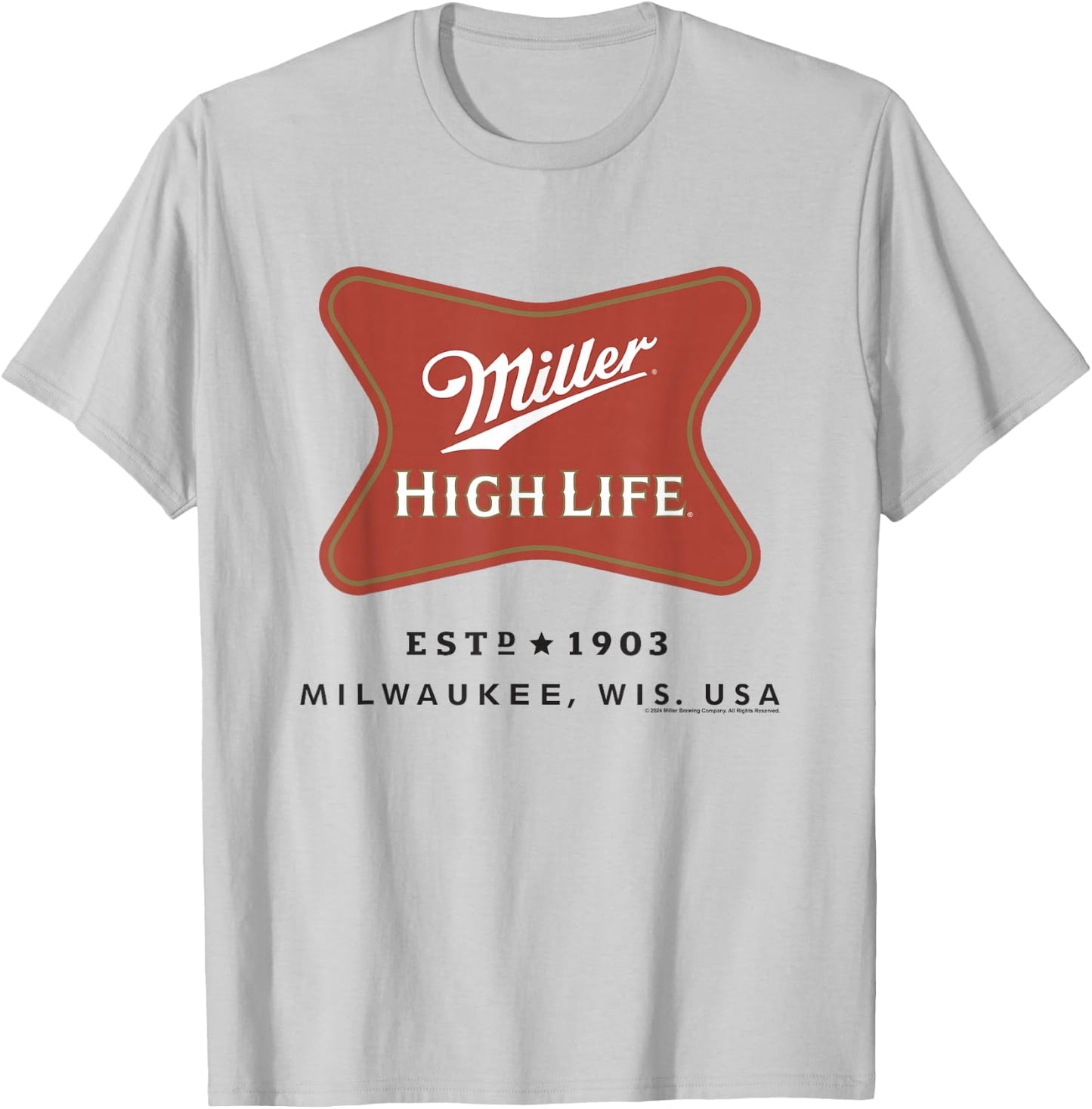 Miller High Life Est. 1903 Milwaukee Wis. USA Vintage T-Shirt - T-Shirt | Ash