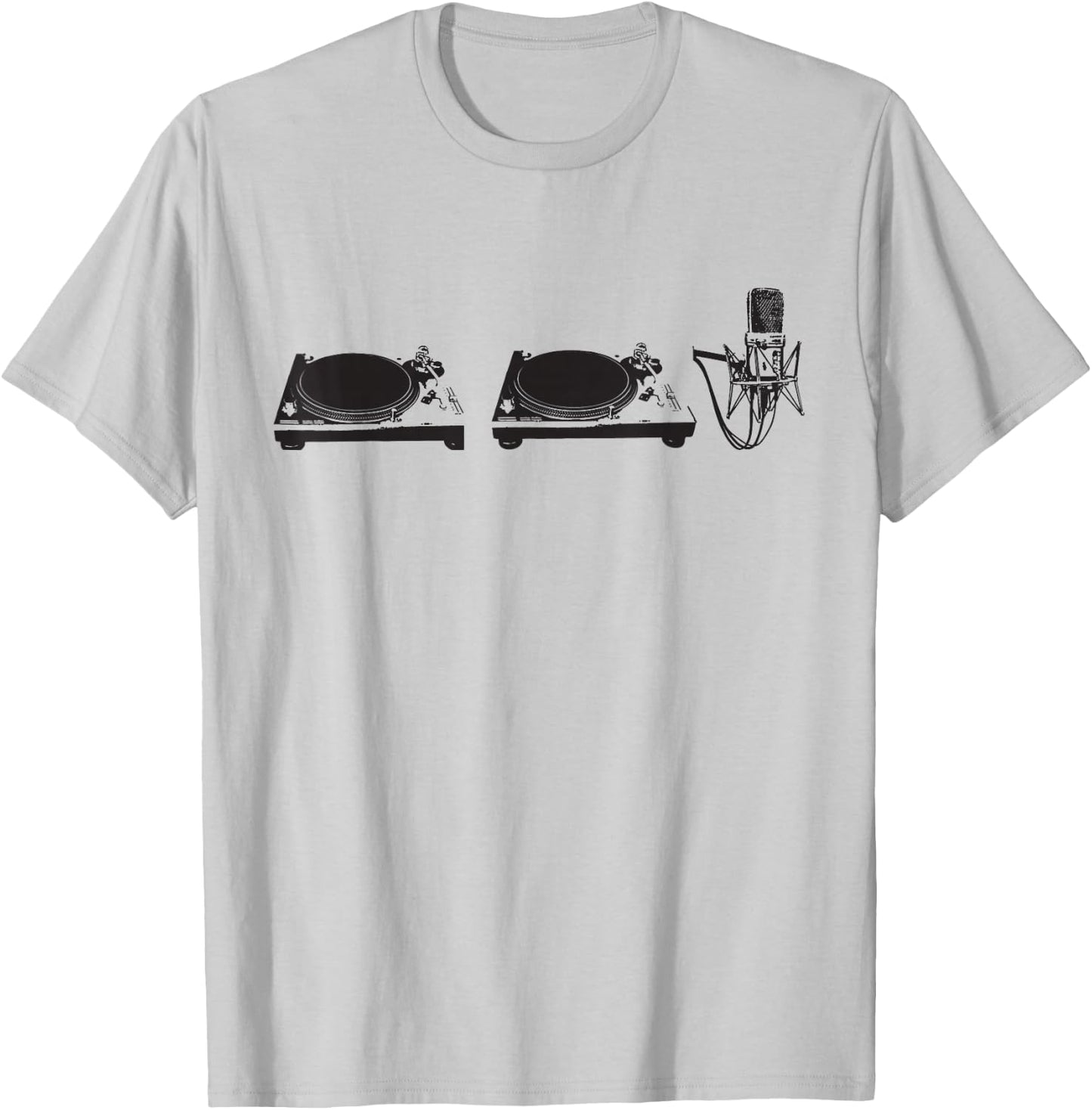 Two Turn Tables And A Microphone Old School Hip-Hop Rap T-Shirt - T-Shirt | Ash