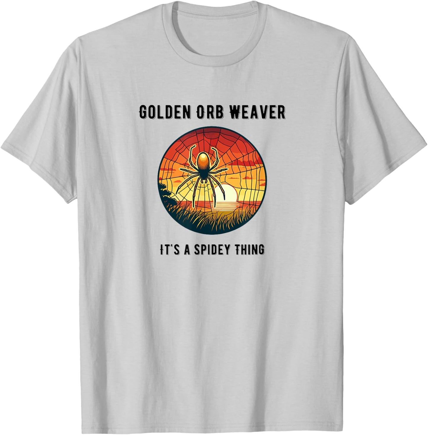 Golden Silk Orb Weaver T-Shirt - T-Shirt | Ash