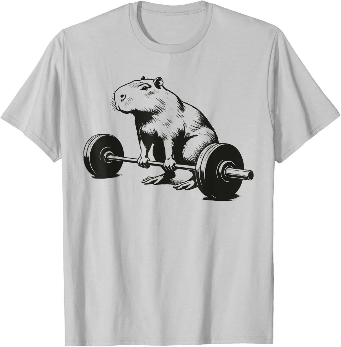 Bodybuilding Gifts Capybara Weightlifting Funny Workout Deadlift Fitness Gym , Small, Grey T-Shirt - T-Shirt | Ash