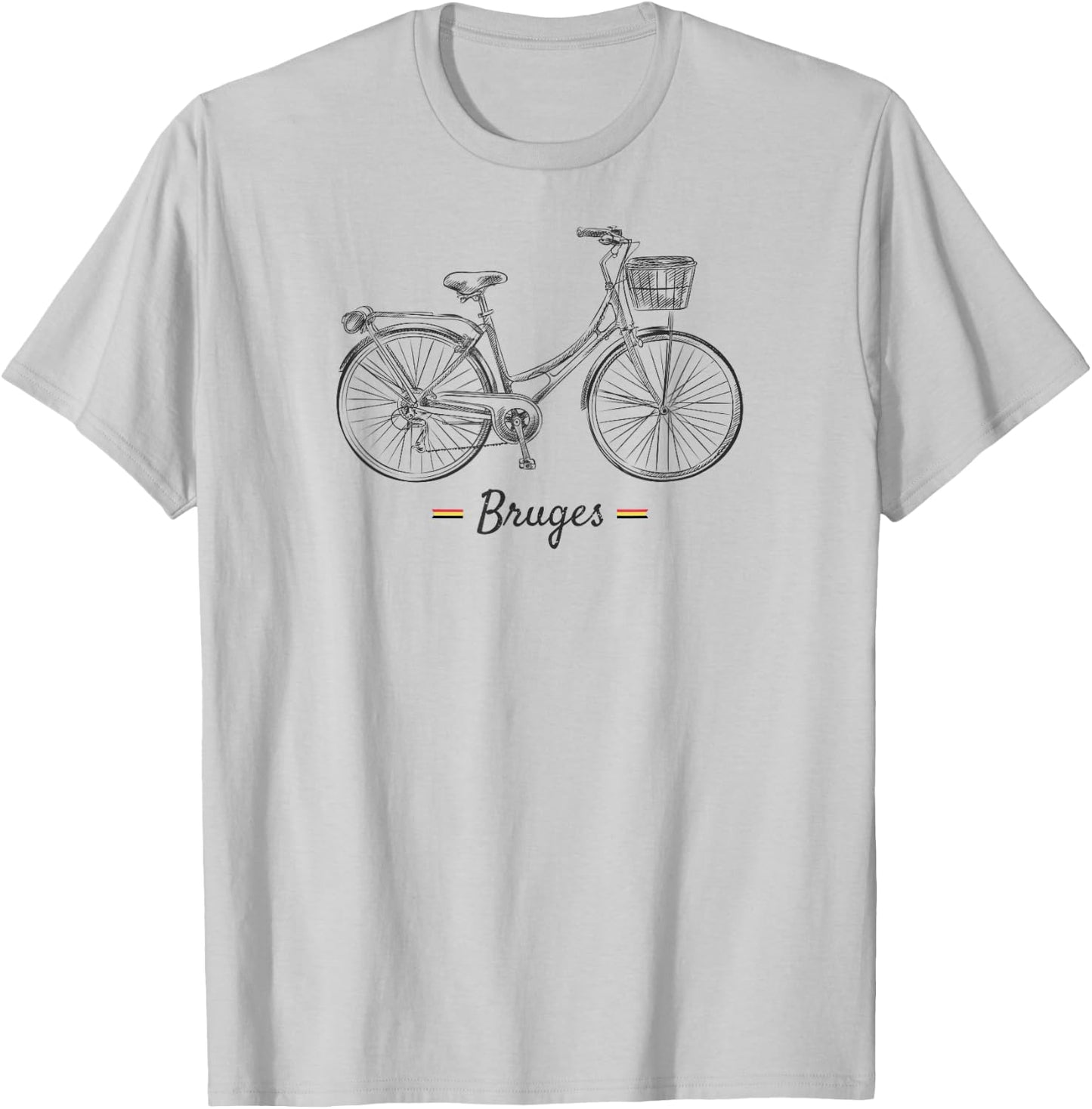 Vintage Bicycle Bruges Belgium | Bike Lover T-Shirt - T-Shirt | Ash
