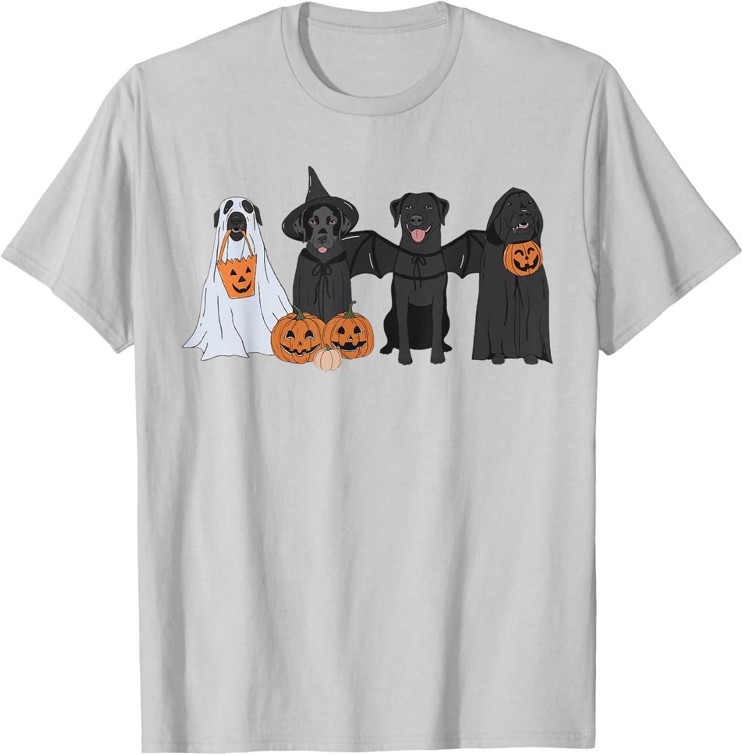 Cute Black Labrador Dog Halloween Pumpkin Labrador Dog Mom Men Women T-Shirt - T-Shirt | Ash