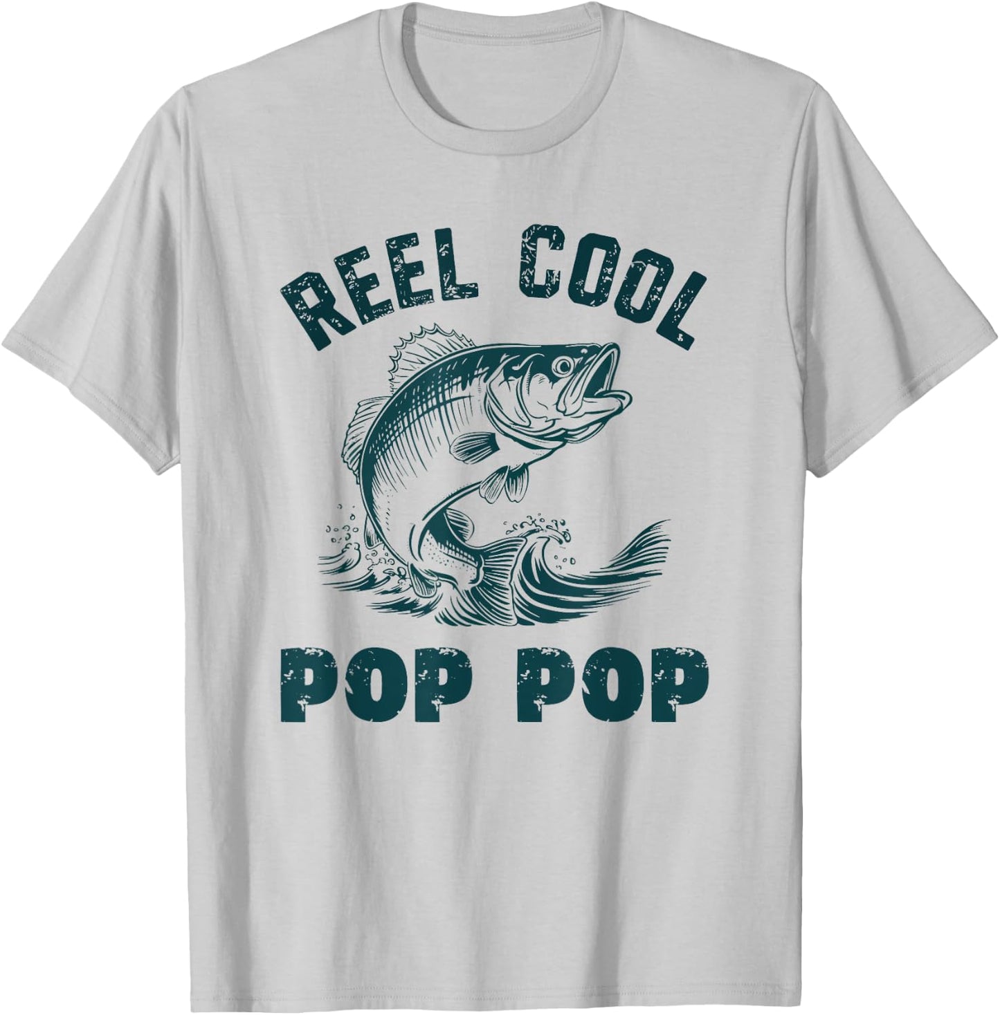 Reel Cool Pop-Pop Fishing Grandpa Vintage Style PopPop T-Shirt - T-Shirt | Ash