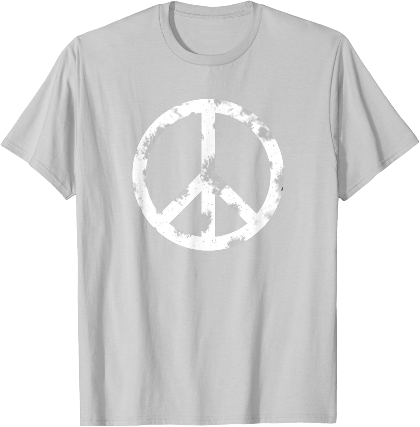 Distressed Hippie Peace Sign Cool Vintage Symbol Men Women T-Shirt - T-Shirt | Ash