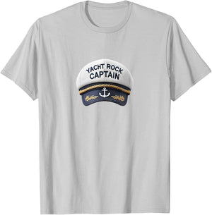 Yacht Rock Captain Sailor Cap T-Shirt - T-Shirt | Ash