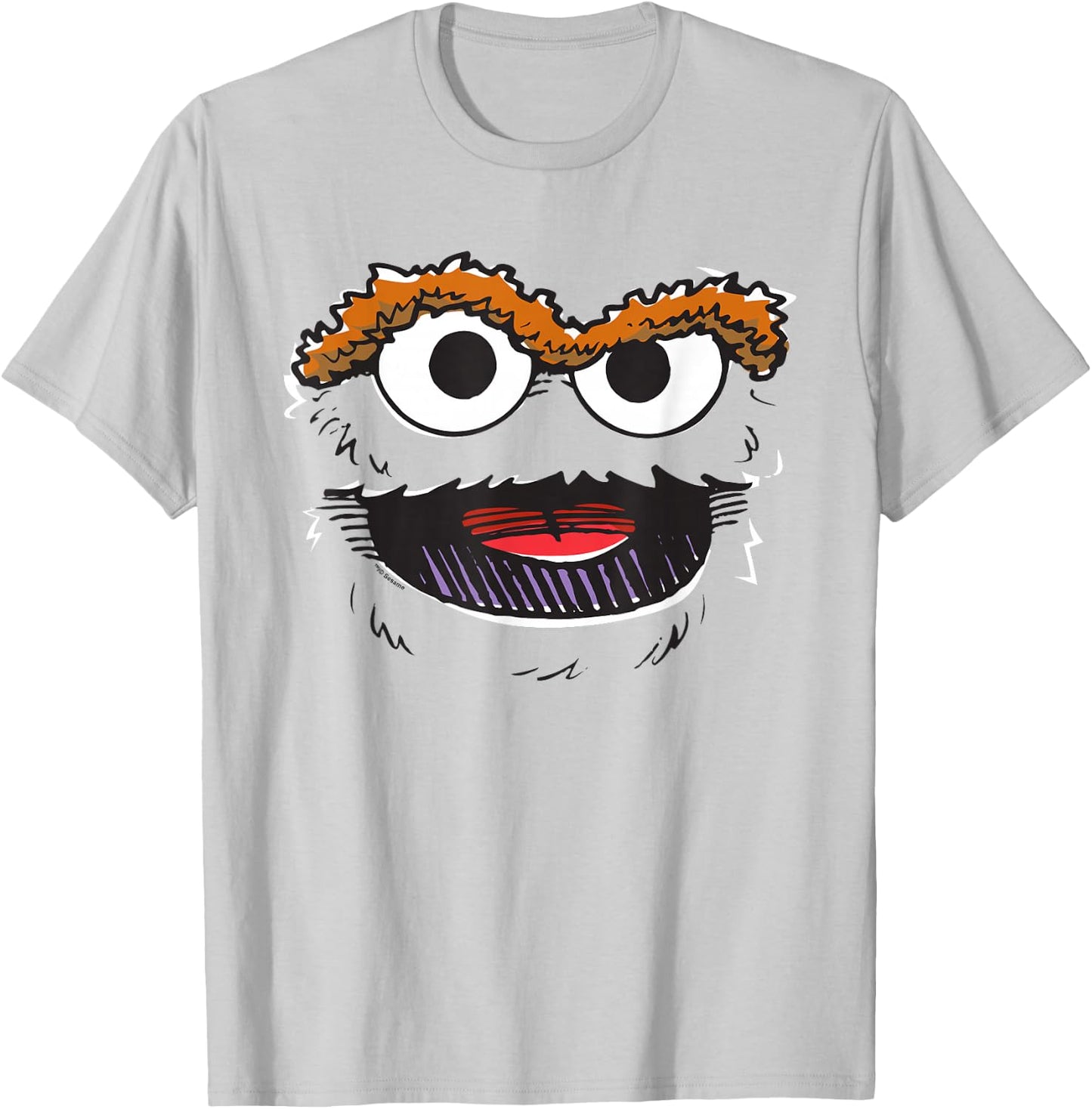 Sesame Street Oscar Retro Sketch Face Halloween Costume T-Shirt - T-Shirt | Ash