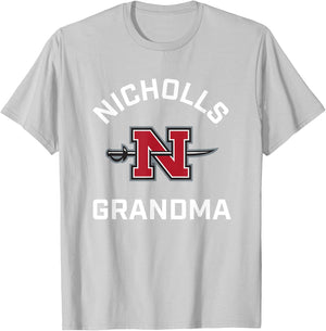 Nicholls State University Colonels Arched Grandma T-Shirt - T-Shirt | Ash