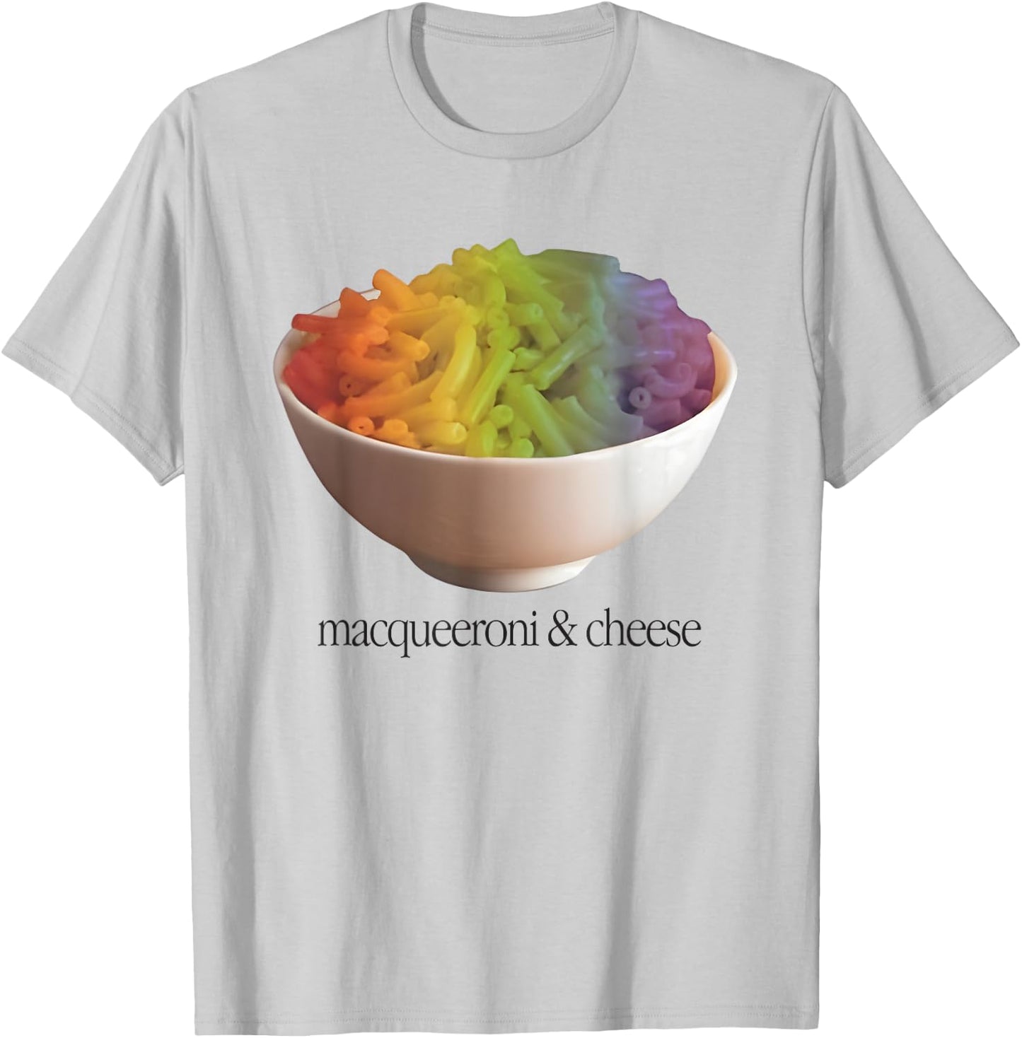 Macqueeroni And Cheese Pride Rainbow T-Shirt - T-Shirt | Ash