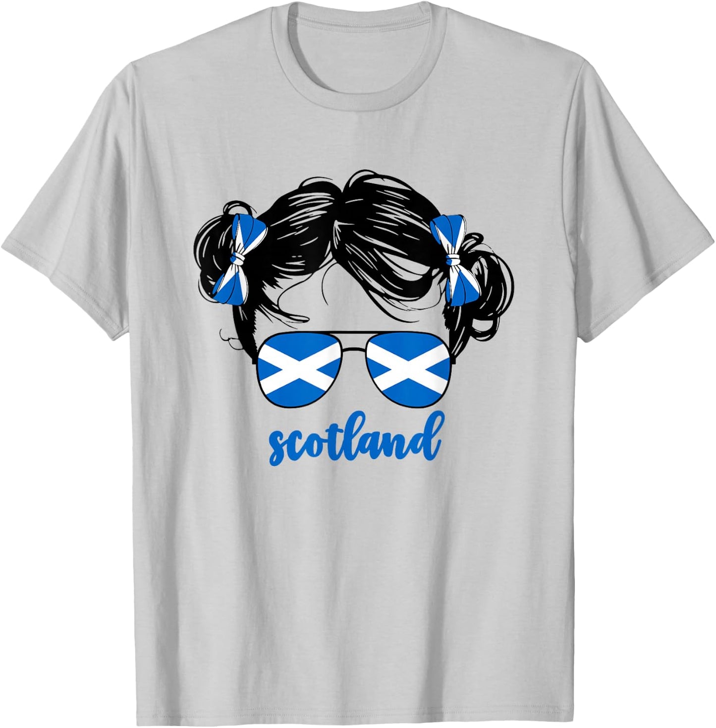 Cute Scottish Girl For Kids Scots Pride Scotland Flag Girls T-Shirt - T-Shirt | Ash
