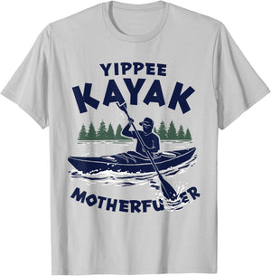 Yippee Kayak Funny Kayaking Lover Kayaker Saying Joke T-Shirt - T-Shirt | Ash