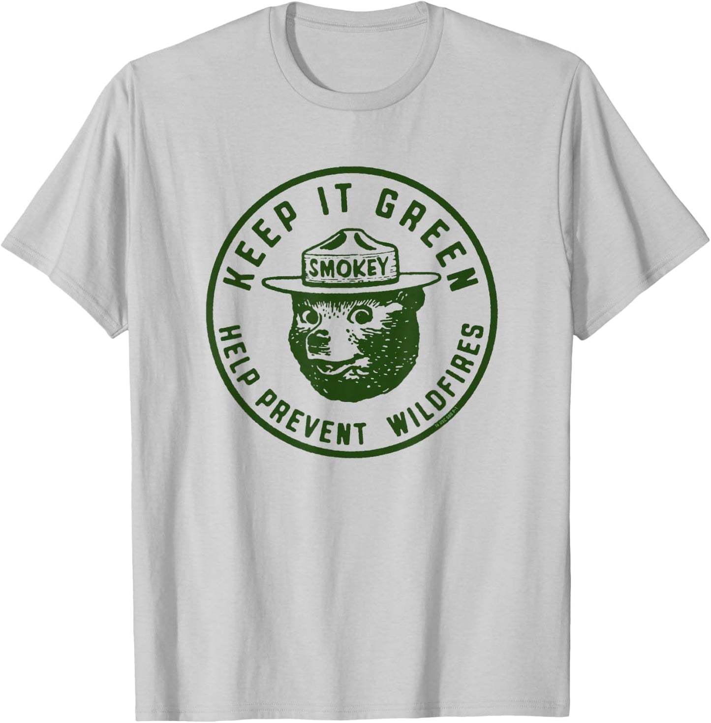 Keep It Green! Help Prevent Wildfires Vintage Smokey Bear T-Shirt - T-Shirt | Ash