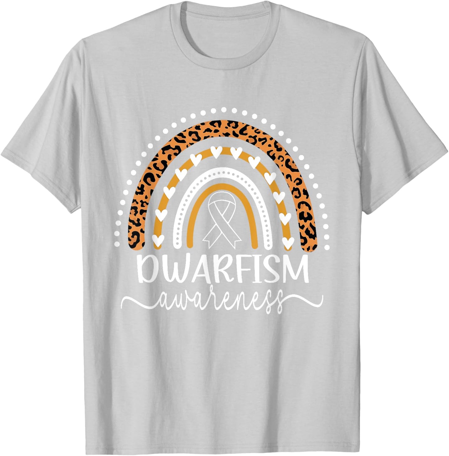 Wear Green Dwarfism Awareness Leopard Rainbow T-Shirt - T-Shirt | Ash