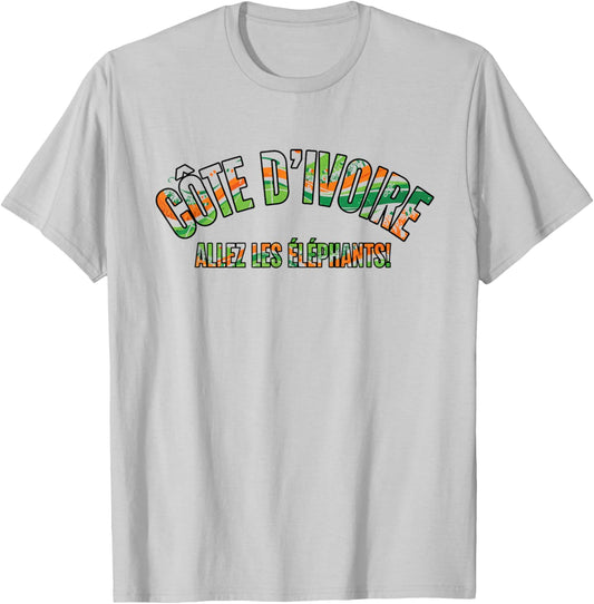 Soccer Fan Shirt 2026 Cote d Ivoire Allez Les Elephants T-Shirt - T-Shirt | Ash