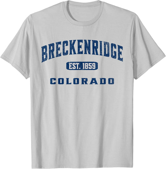 Vintage Athletic CO Souvenir Visit Breckenridge Colorado T-Shirt - T-Shirt | Ash