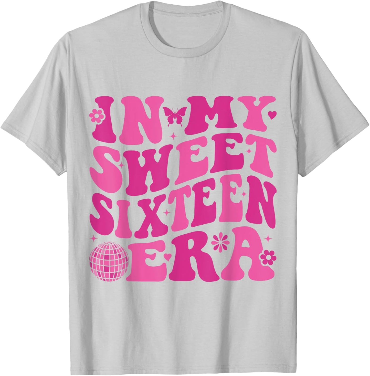 In My Sweet Sixteen Era Groovy Retro Boys Girl 16th Birthday T-Shirt - T-Shirt | Ash