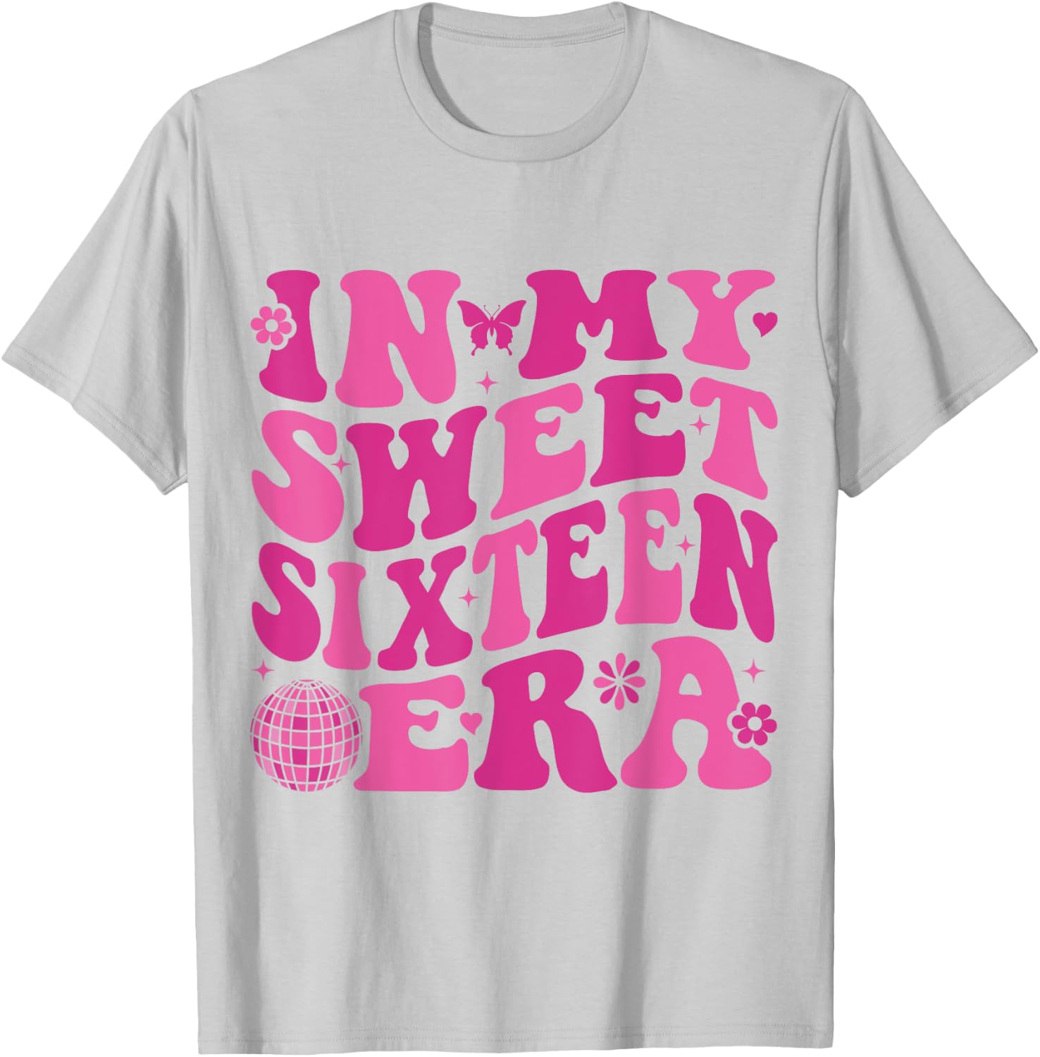 In My Sweet Sixteen Era Groovy Retro Boys Girl 16th Birthday T-Shirt - T-Shirt | Ash