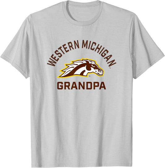 Western Michigan University Broncos Arched Grandpa T-Shirt - T-Shirt | Ash