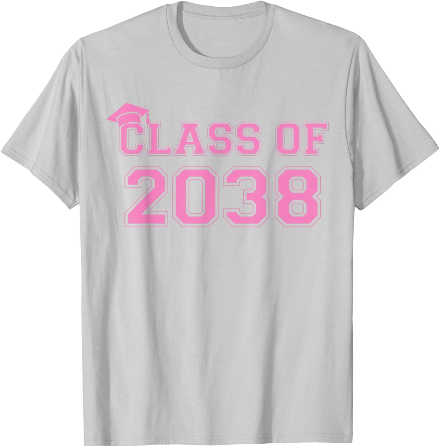 Class Of 2038 Handprint Pre-K Pink Girls 2038 Graduation T-Shirt - T-Shirt | Ash
