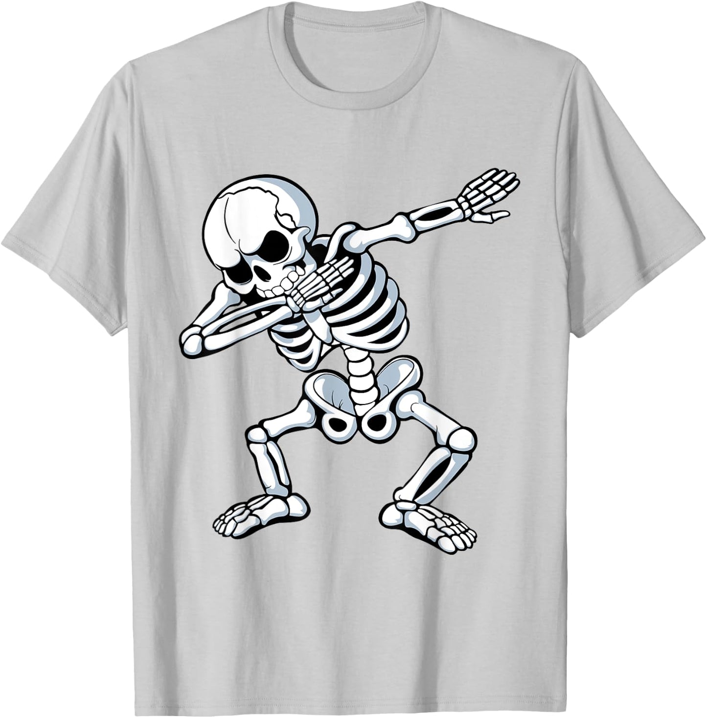 Dabbing Skeleton Spooky Dab Dancing Men Kids Boys Halloween T-Shirt - T-Shirt | Ash