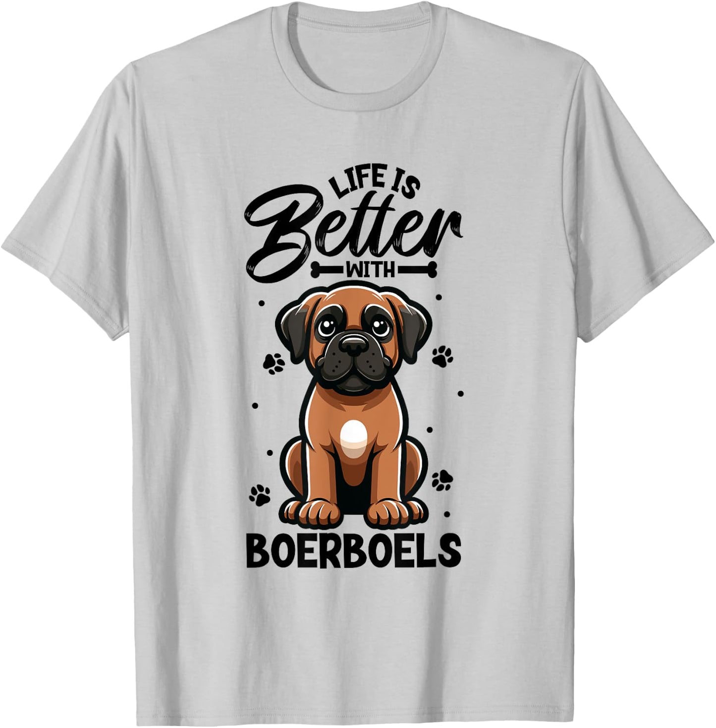 Best life with Boerboel T-Shirt - T-Shirt | Ash