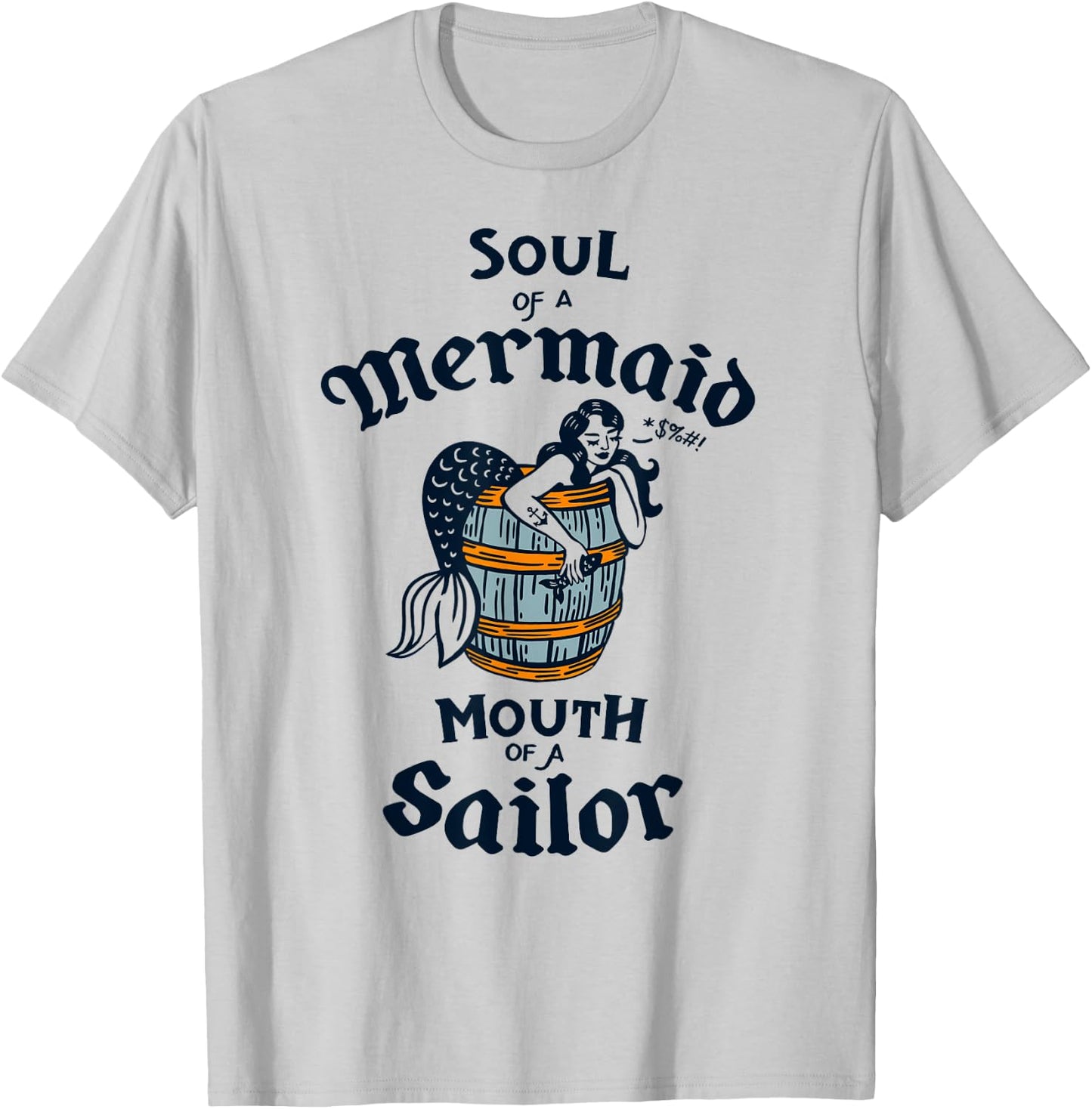 Soul Of A Mermaid: Retro Summer Mermaids Vintage Beach Pinup T-Shirt - T-Shirt | Ash