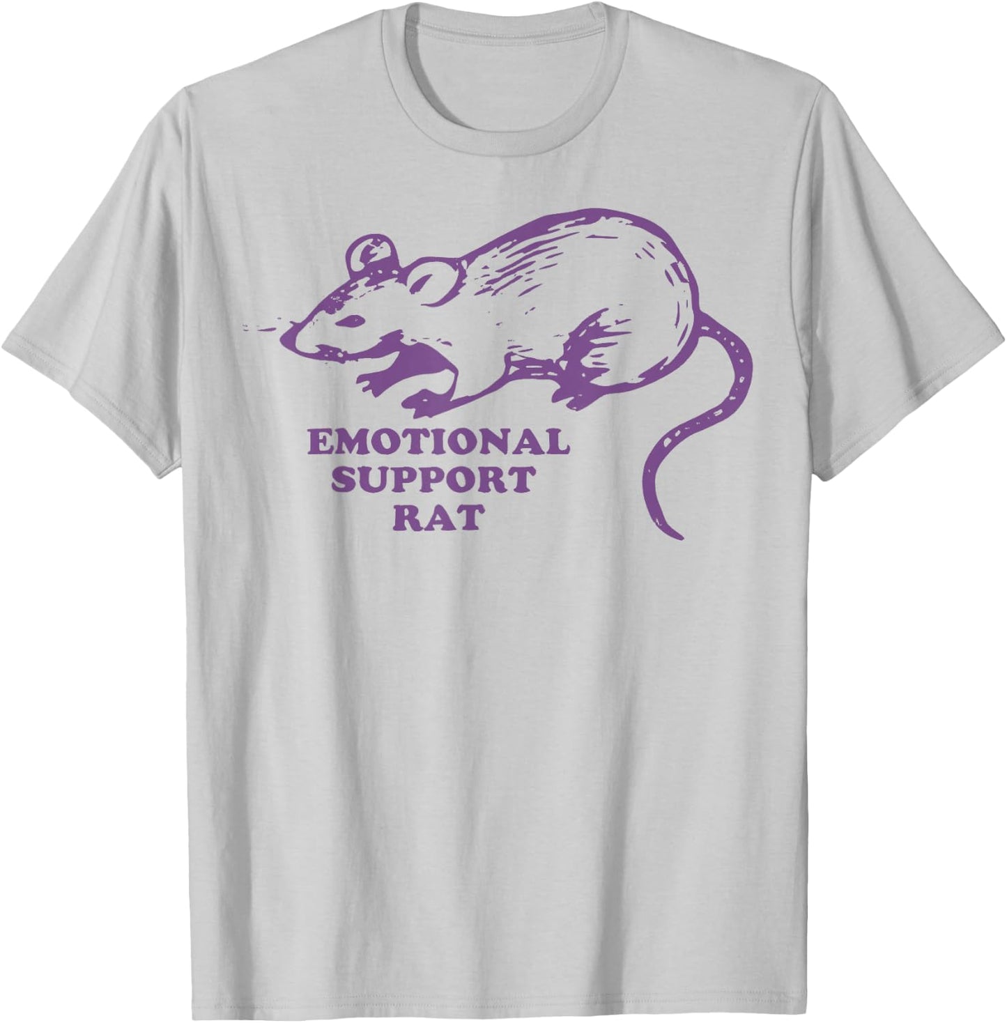 Emotional Support Rat T-Shirt - T-Shirt | Ash