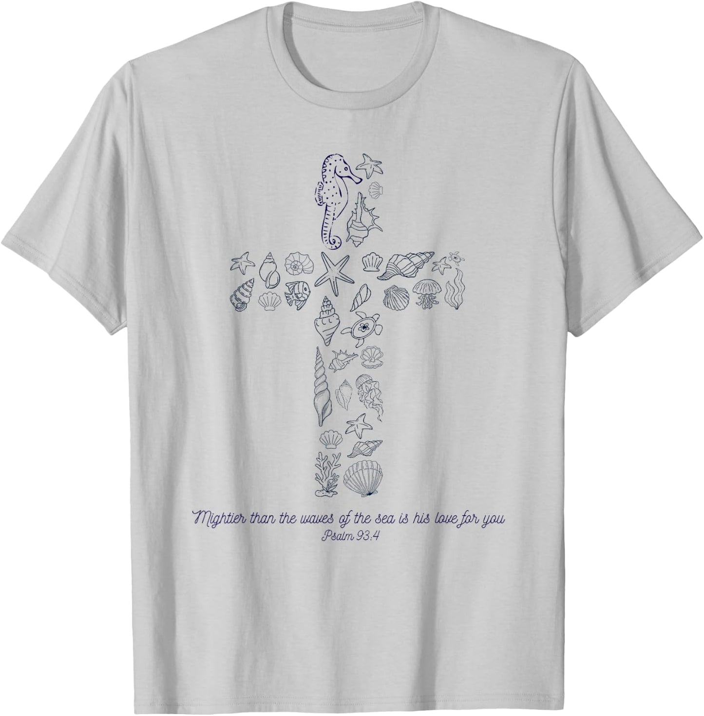 Beachy shirt Christian Ocean Beach Sea Shell Shirts Scuba T-Shirt - T-Shirt | Ash