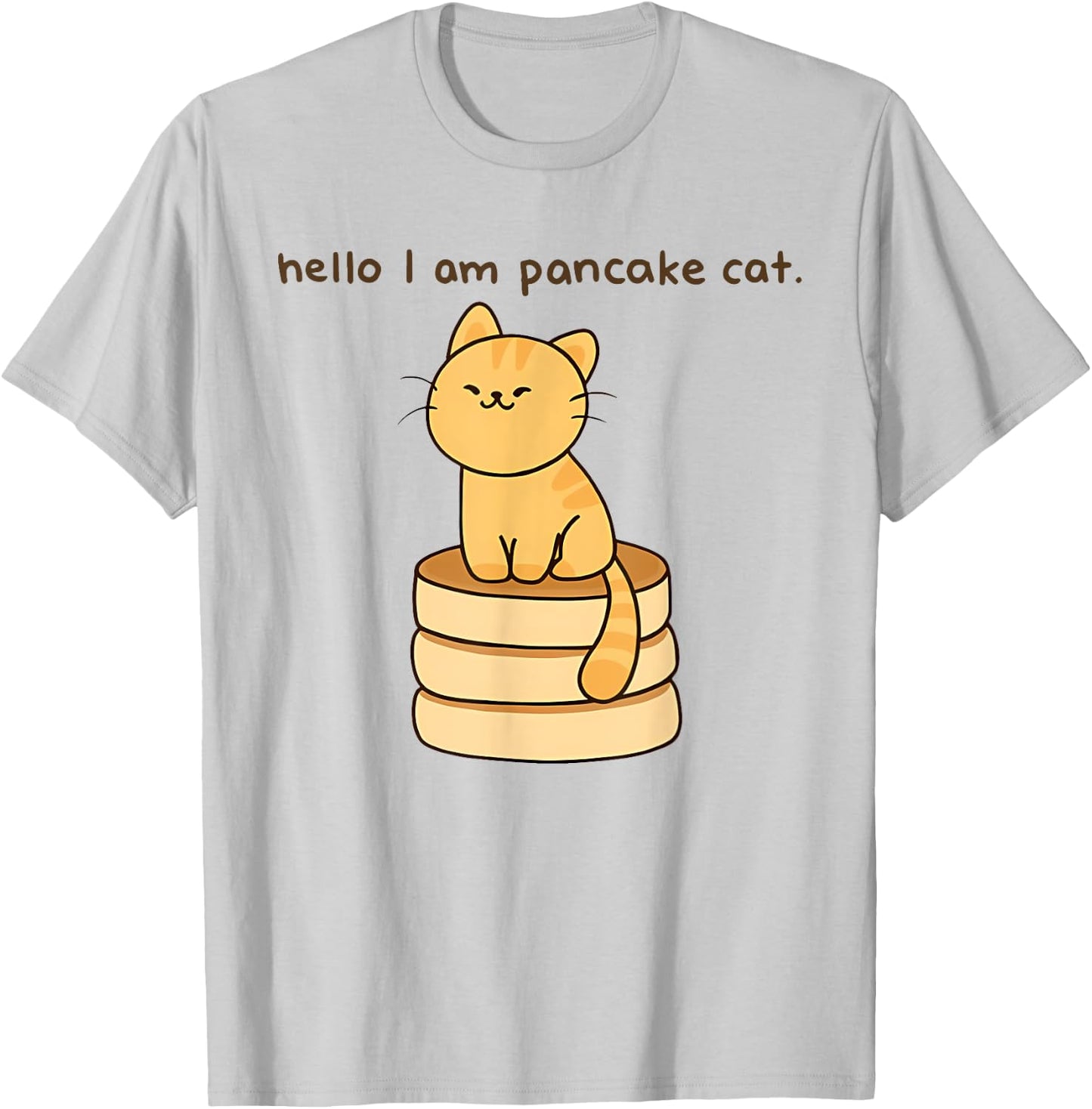 hello I am pancake cat. Funny design T-Shirt - T-Shirt | Ash