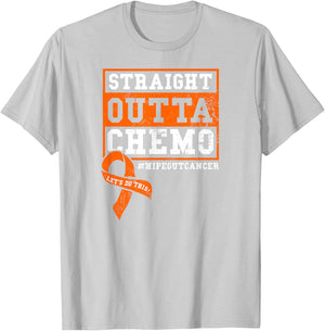 Straight Outta Chemo Shirt | Cancer Disease Awareness Gift T-Shirt - T-Shirt | Ash