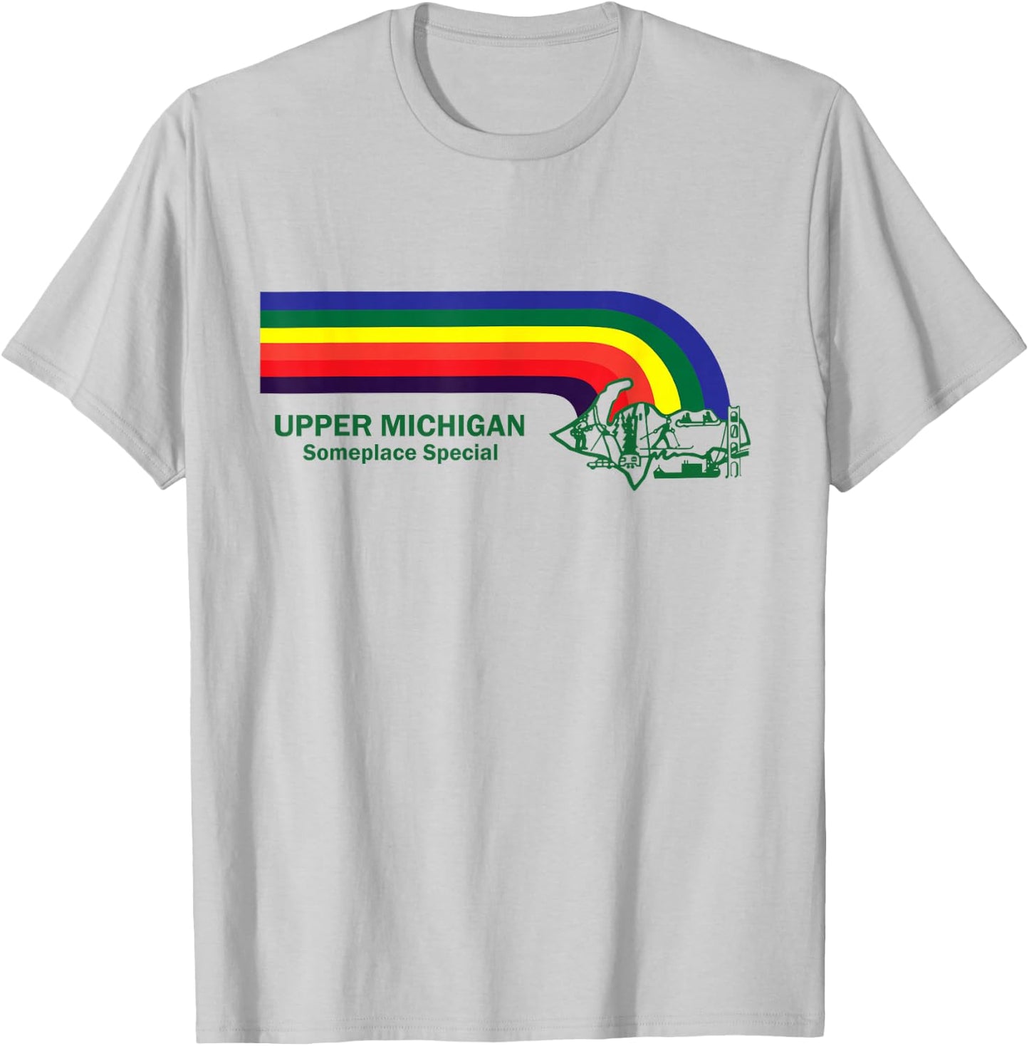 Upper Michigan Someplace Special Throwback for UP Lovers T-Shirt - T-Shirt | Ash